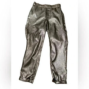 Zara Trafaluc Collection Gold Metallic Pants with Stretch Size Small